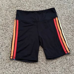 Striped biker shorts